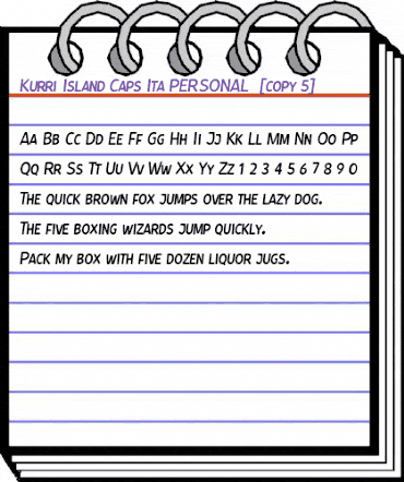 Kurri Island Caps Italics Thin Regular animated font preview